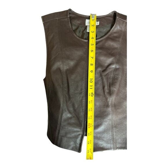 Vtg Jacqueline Ferrar in 2025 Color Trend "Brown" Women's Leather Vest Size 12 - Picture 7 of 8